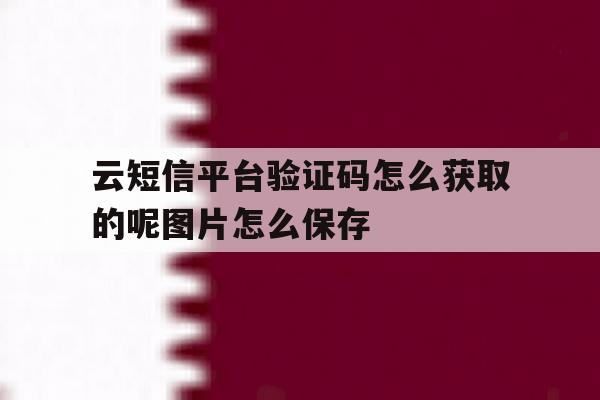 云短信平台验证码怎么获取的呢图片怎么保存 云短信平台验证码怎么获取的呢图片怎么保存
