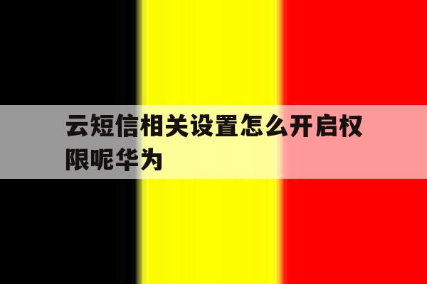 云短信相关设置怎么开启权限呢华为 云短信相关设置怎么开启权限呢华为