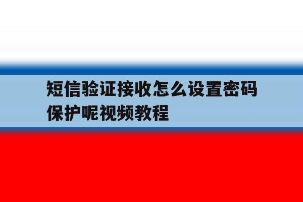 短信验证接收怎么设置密码保护呢视频教程 短信验证接收怎么设置密码保护呢视频教程