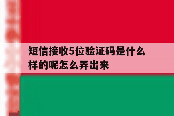 短信接收5位验证码是什么样的呢怎么弄出来 短信接收5位验证码是什么样的呢怎么弄出来